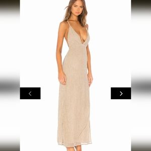 Superdown Champagne Hailee Dress - size small, maxi PROM
